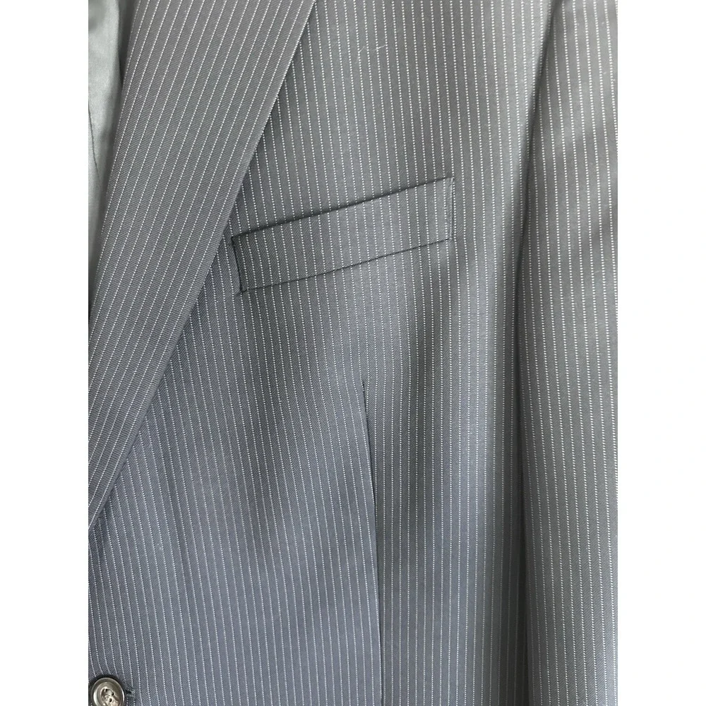 Lauren‎ Ralph Lauren 100% Wool Jacket Mens 48R Navy Pinstripe Blazer Sport Coat